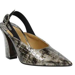 J. Renee Sling Back Gray Croco look NIB